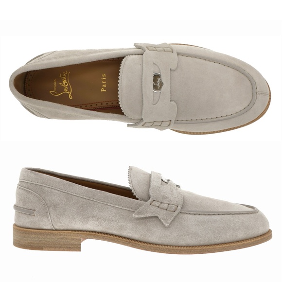 Christian Louboutin Penny Loafer Grey Suede Leather Size 10 US New main image 4